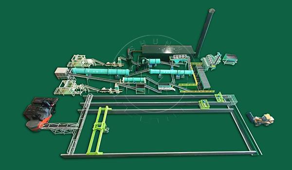 Rotary drum pellet making line